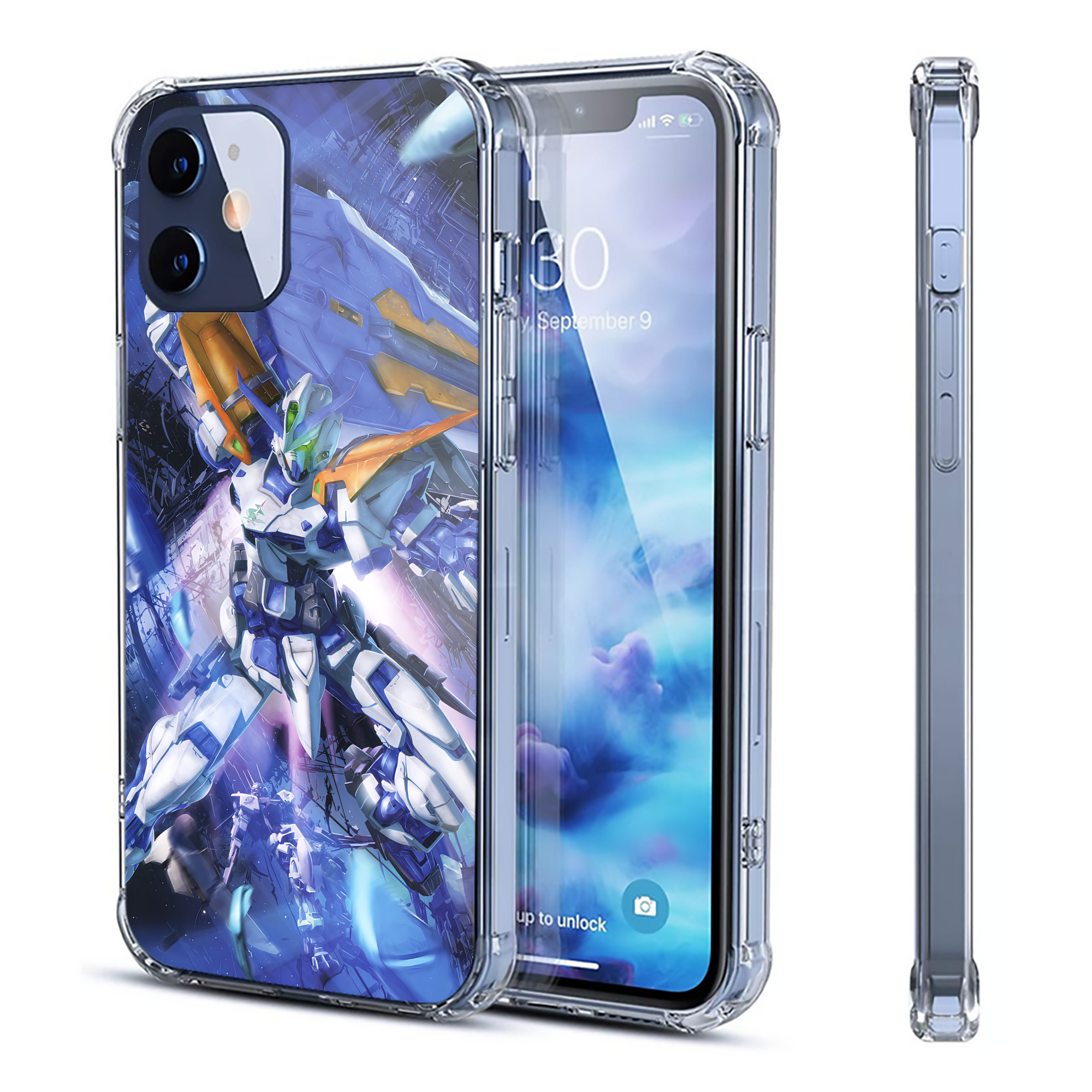 （画像用） 機動戦士ガンダム Mobile Suit Gundam 【iPhone 12シリーズ対応】透明スマホケース（クリアソフトケース）